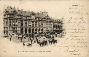 CPA PARIS ed. B.F. Gare St-Lazare Cour de Rome (927362)