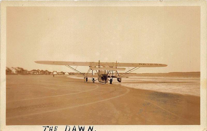 Old Orchard Beach ME The Dawn Airplane Mrs. Francis Wilson Greyson Pilot RPPC