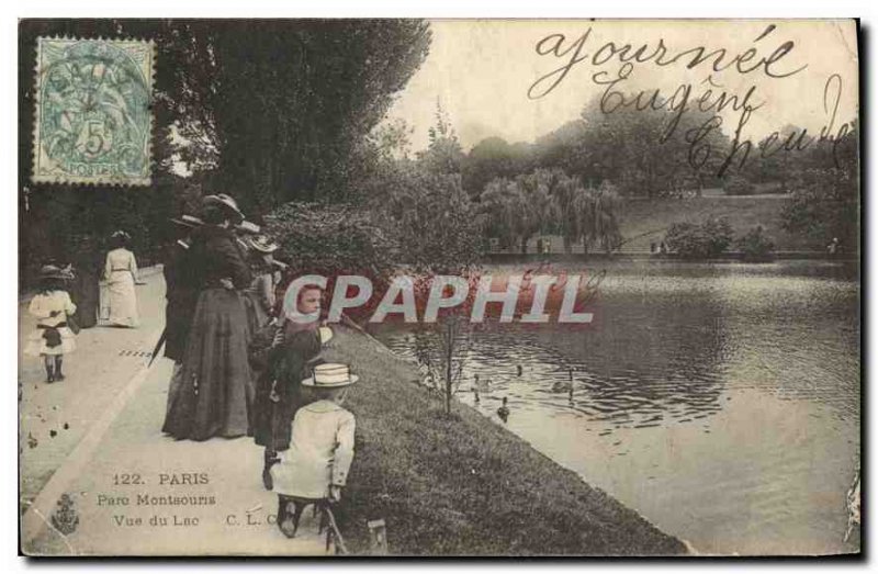 Postcard Old Paris Parc Montsouris view of Lake