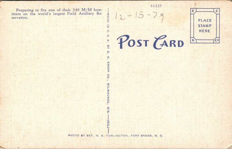 Vtg Fort Bragg North Carolina NC 2nd Battalion 35th Field Artillery Postcard