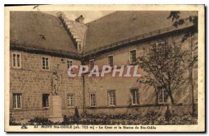 Old Postcard Mont Sainte Odile Court and the Statue of Saint Odile