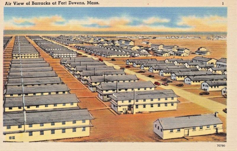 FORT DEVENS MASSACHUSETTS~US ARMY MILITARY-LOT OF 3 POSTCARDS-2 BARRACKS-THEATRE