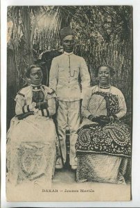 438980 Africa Senegal Dakar Newly weds in national costumes Vintage postcard