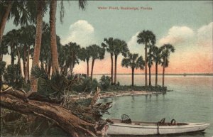 Rockledge Florida FL Water Front Boat Palm Trees 1900s-20s Vintage Postcard