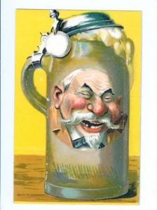 LP03   beer, bier stein, biere, alcool ,  vintage postcard