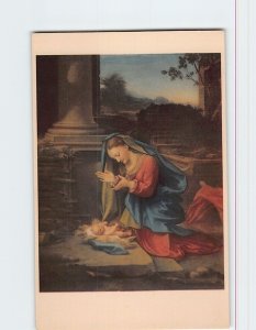 Postcard La Vergine In Adorazione By Correggio, Galleria Uffizi, Florence, Italy