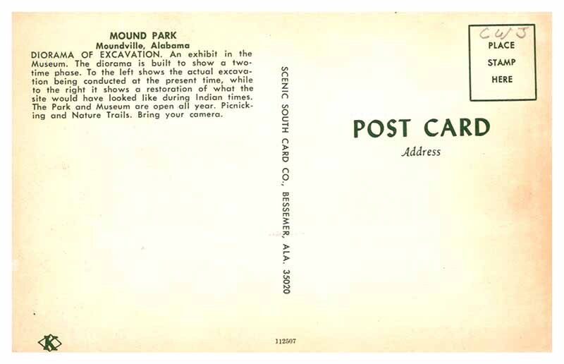 Postcard MUSEUM SCENE Moundville Alabama AL AS3775