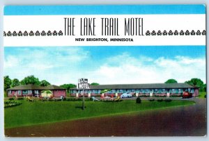 New Brighton Minnesota MN Postcard Lake Trail Motel Harold Alice Carlson c1960