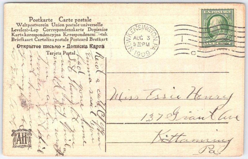 1909 Vintage 'In The Sweet Bye and Bye' Postcard with Handwriting