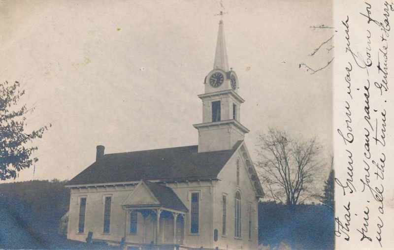 RPPC Church mailed from North Rochester New Hampshire Rural NH Church? DPO 1907