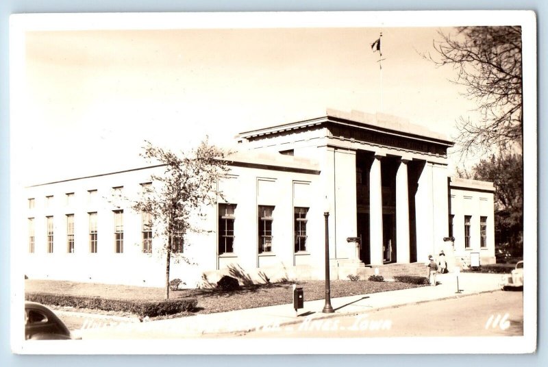 Ames Iowa IA Postcard RPPC Photo Post Office Building Scene Street c1940's