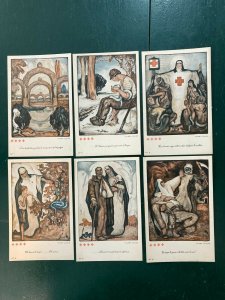 Allard L'Olivier Belgium Red Cross Nurses Death Snakes Children Set 6 Postcards