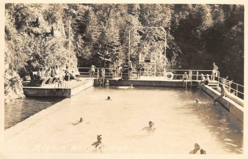 RPPC RADIUM HOT SPRINGS Swimming Pool, BC, Canada ca 1940s Vintage Postcard