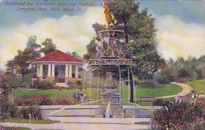 Illinois Rock Island Bandstand and Davenport Memorial Fountain Longview Park ...