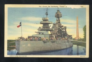 UNITED STATES NAVY MILITARY BATTLESHIP USS TEXAS VINTAGE POSTCARD