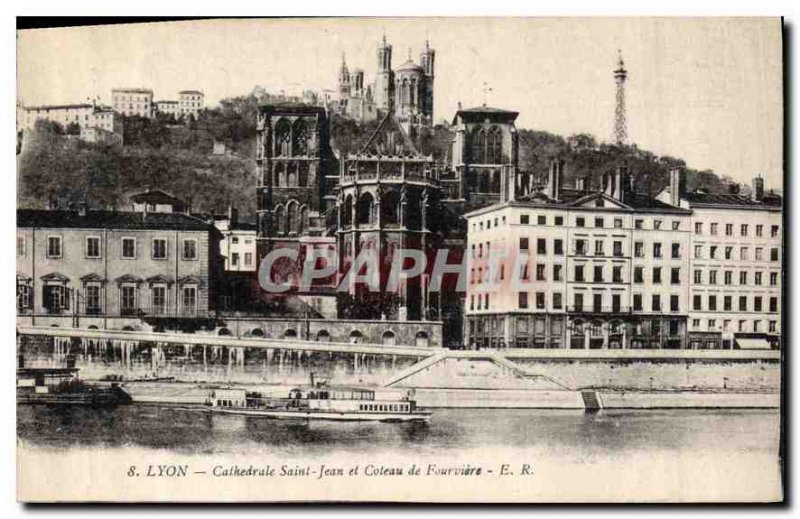 Old Postcard Lyon Cathedrale Saint Jean Coteau de Fourviere