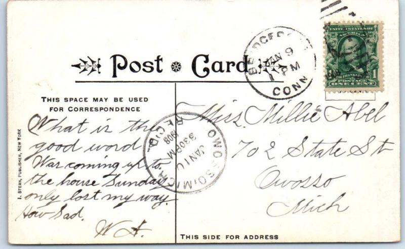 BRIDGEPORT, Connecticut  CT    ARMORY Building   1908     Postcard