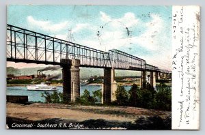 1906  Southern  Railroad Bridge   Cincinnati  Ohio   Postcard