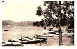 RPPC Postcard Docks & Boats on Lake Arrowhead California