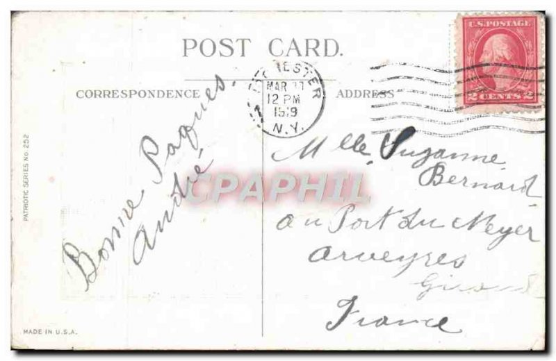 Postcard Old Eagle Flag American Flag