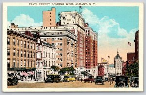 Main Street~Albany New York~State Looking West~Florist Storefront~Vintage PC