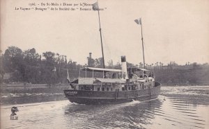 Vapeur Bretagne Ship At St Malo A Dinan French Old Postcard