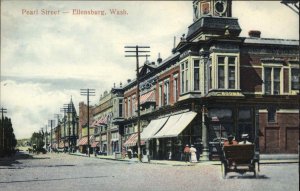 Ellensburg WA Pearl Street c1910 Postcard