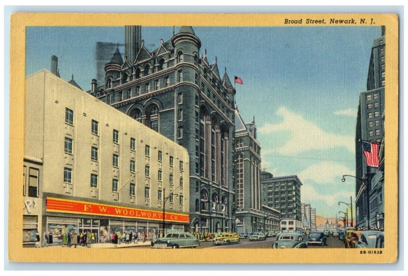 1957 Broad Street Exterior Building Newark New Jersey Vintage Antique Postcard