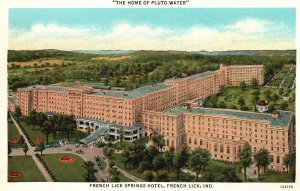 ?Vintage Postcard 1920's Home of Pluto Water French Lick Springs Hotel Indiana