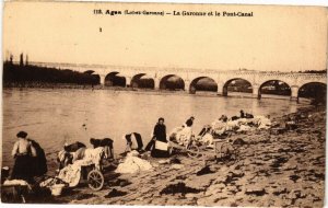 CPA AGEN - La Garonne et le Pont-Canal (210685)