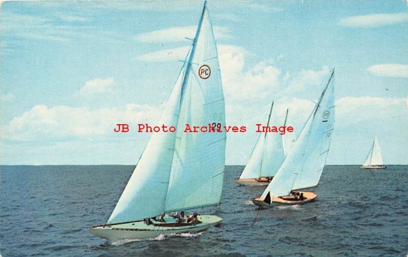 8 Postcards, Sailing, Sailboats, Various Scenes