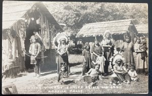 Mint USA RPPC Real Picture Postcard Native American Indians As Zoo Display