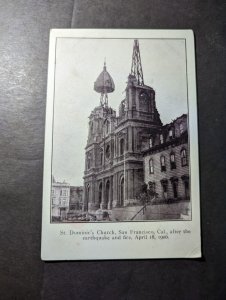 Mint USA RPPC Postcard San Francisco St Dominics Church After 1906 Earthquake