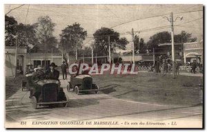 Old Postcard Marseilles Colonial Exhibition attractions One corner (autotampo...