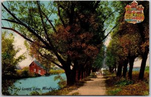 Lovers Lane Windsor Ontario Canada Pathway Through the Lake Trees Postcard