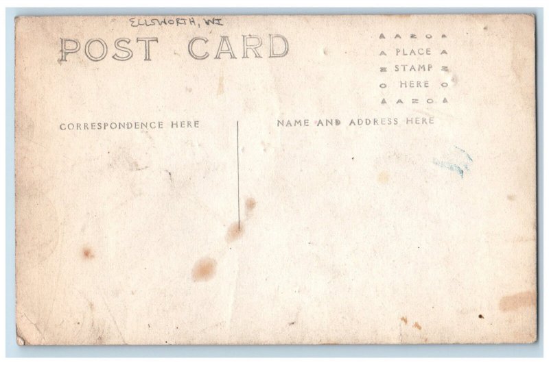 Ellsworth Wisconsin WI Postcard Ellsworth High School c1910 RPPC Photo