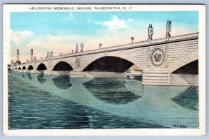1920's WASHINGTON DC ARLINGTON MEMORIAL BRIDGE STONE ARCHES ANTIQUE POSTCARD