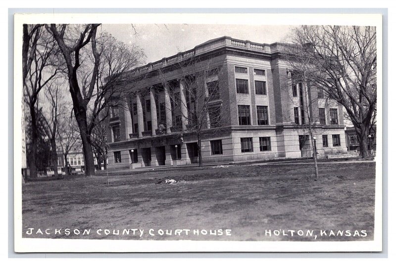 Postcard Jackson County Courthouse Holton Kansas RPPC Real Photo
