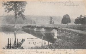 Homer NY, New York - Rural Bridge over Tioughnioga River - pm 1908 - UDB