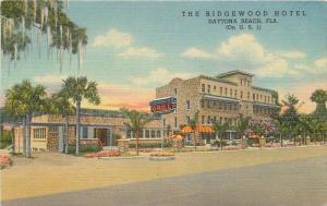 Daytona Beach Florida 1952 Ridgewood Hotel Grill roadside Teich linen 5993