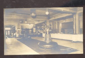 RPPC CHICAGO ILLINOIS STRATFORD HOTEL INTERIOR ADVERTISING REAL PHOTO POSTCARD