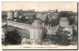 Old Postcard Fougeres Panoramic view of the feudal Chateau