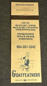 Matchbook Cover Goatfeathers Bar & Restaurant Santa Rosa Beach, Florida MB119