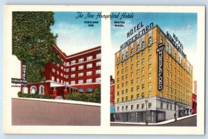 c1940 Seattle Washington WA Vintage Postcard New Hungerford Hotels Building