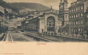 Czech Republic Karlovy Vary Karlsbad Sprudel Colonnade Vintage Postcard 08.12
