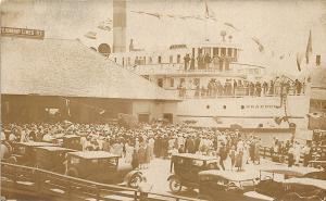 Steamer Brandon, Boothbay Harbor ME Steamboat Landing RPPC Postcard