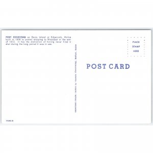 Postcard Fort Edgecomb Davis Island Maine Architecture