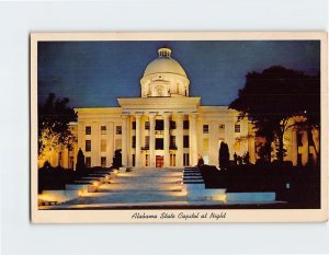 Postcard Alabama State Capitol at Night, Montgomery, Alabama