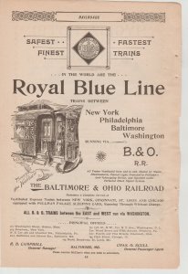 1896 Print Ad B&O Railroad Royal Blue Line, Through the Vestibule Illustration