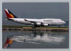 Aviation Airplane Postcard Philippines Airlines Boeing 747 in Hong Kong AL11